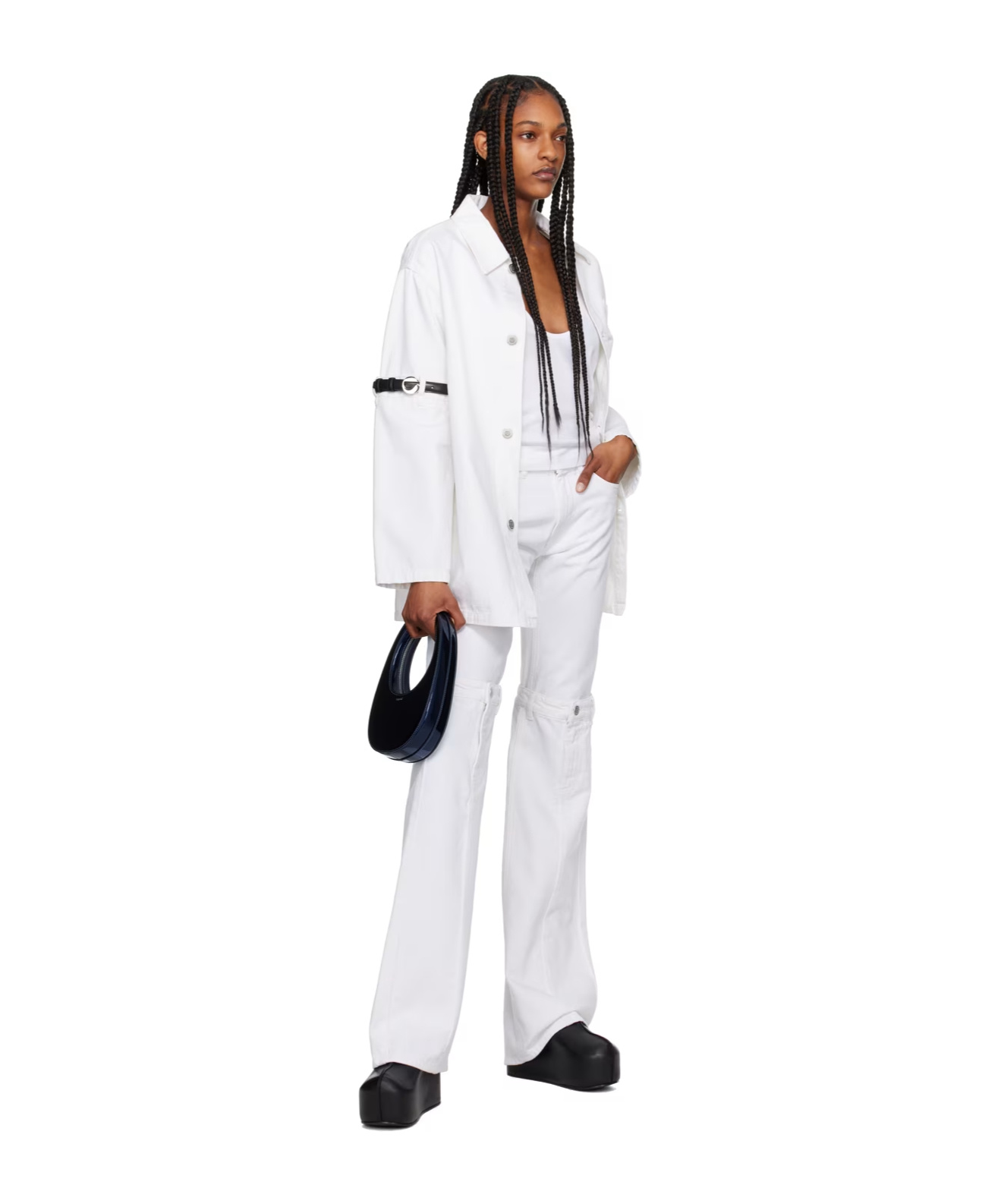 Coperni White Hybrid Denim Shirt In White