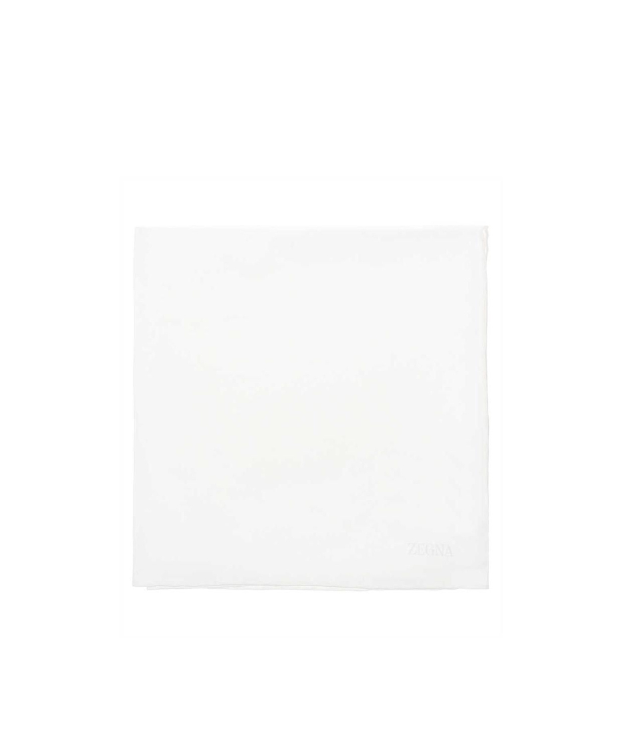 Zegna Logo Scarf In White