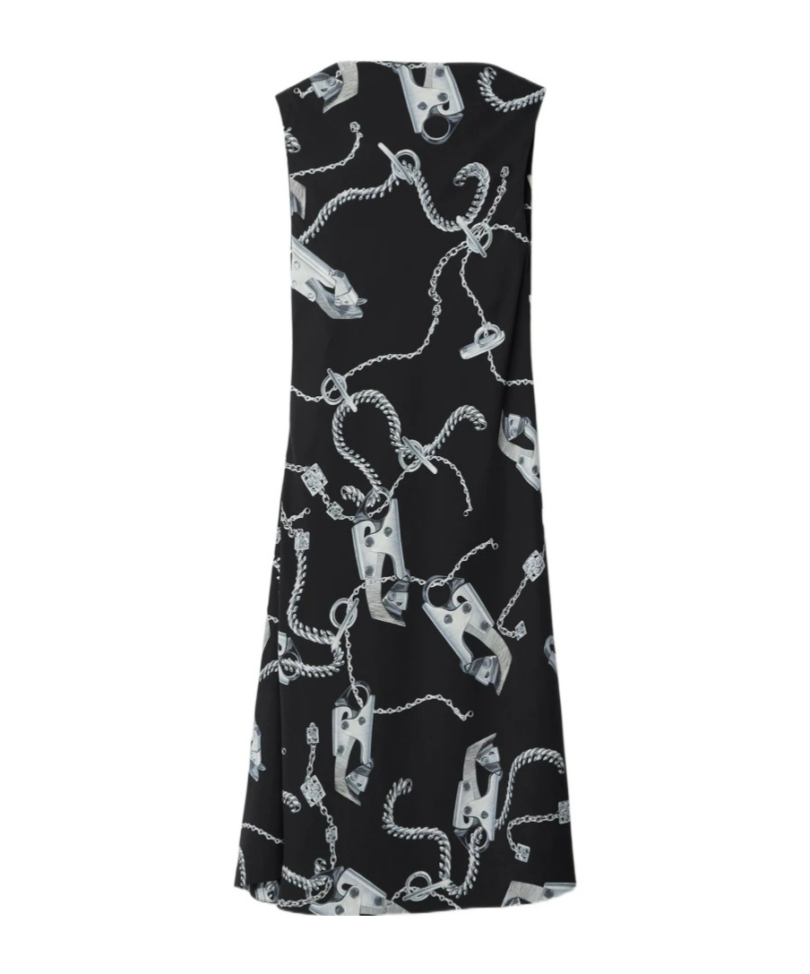 Burberry Knight Hardware Flared Dress In Black