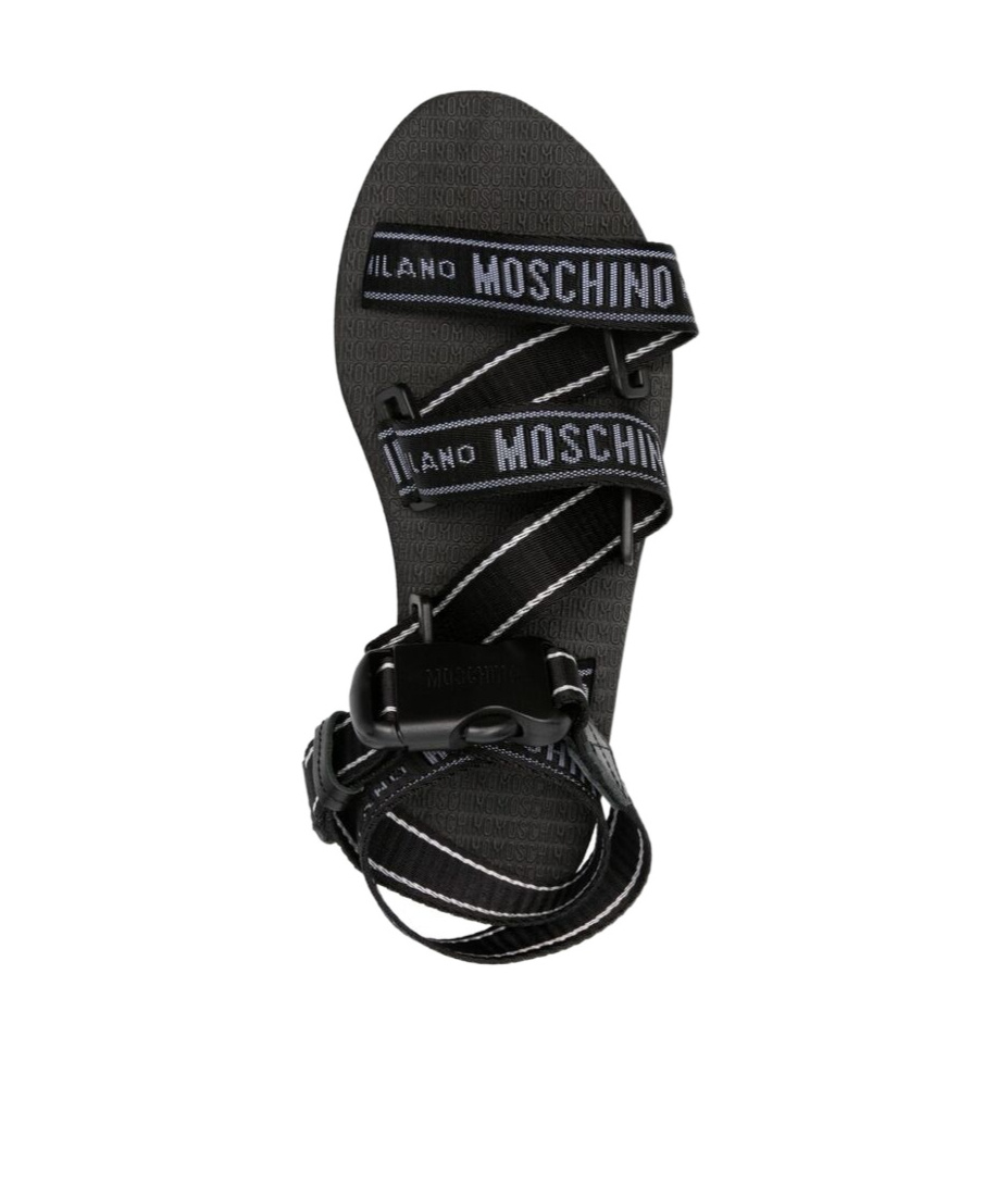 MOSCHINO LOGO-STRAP PLATFORM SANDALS 