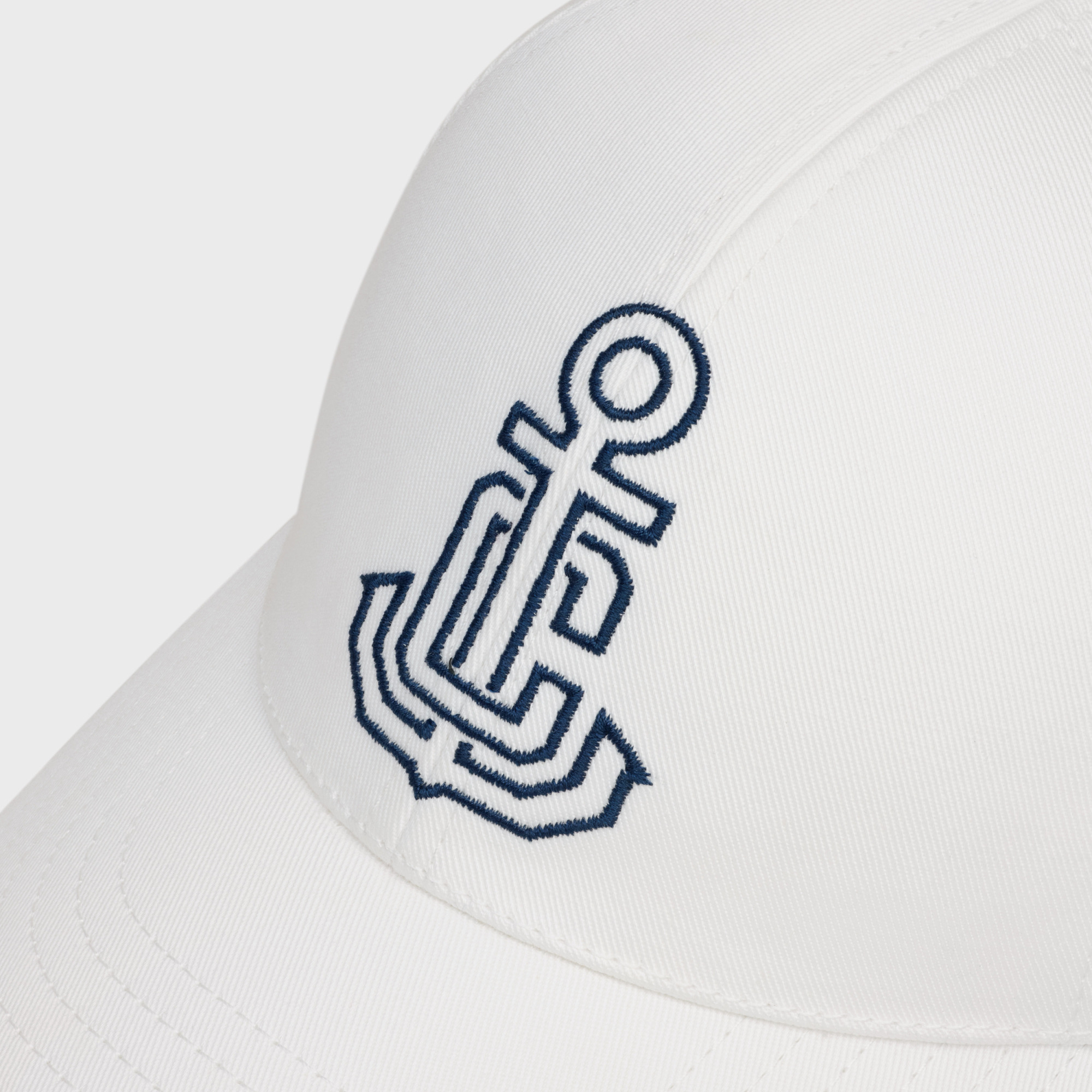 Celine Anchor Baseball Cap In Washed Cotton In Off White