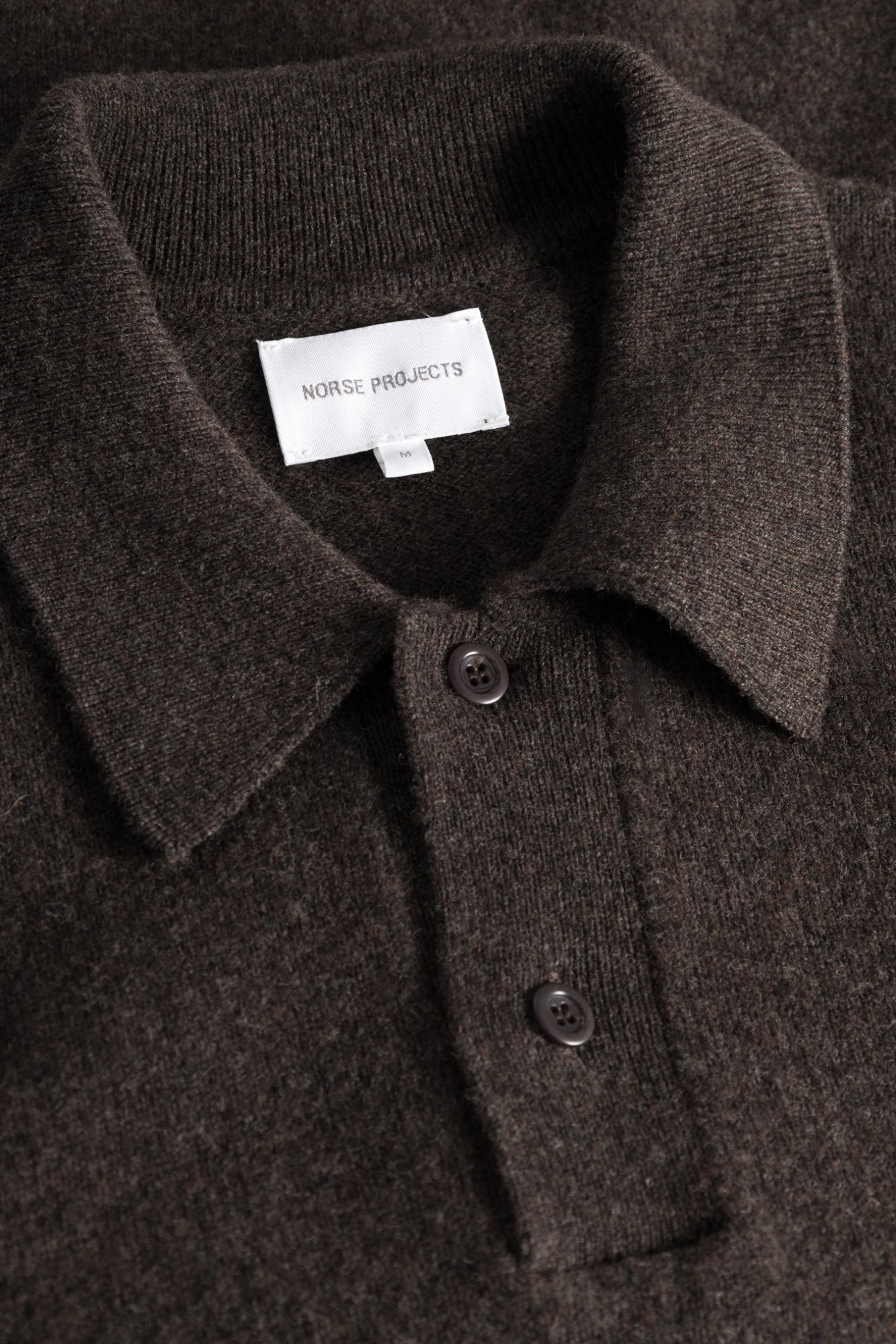 Norse Projects Long-sleeved Wool Polo Shirt In Black