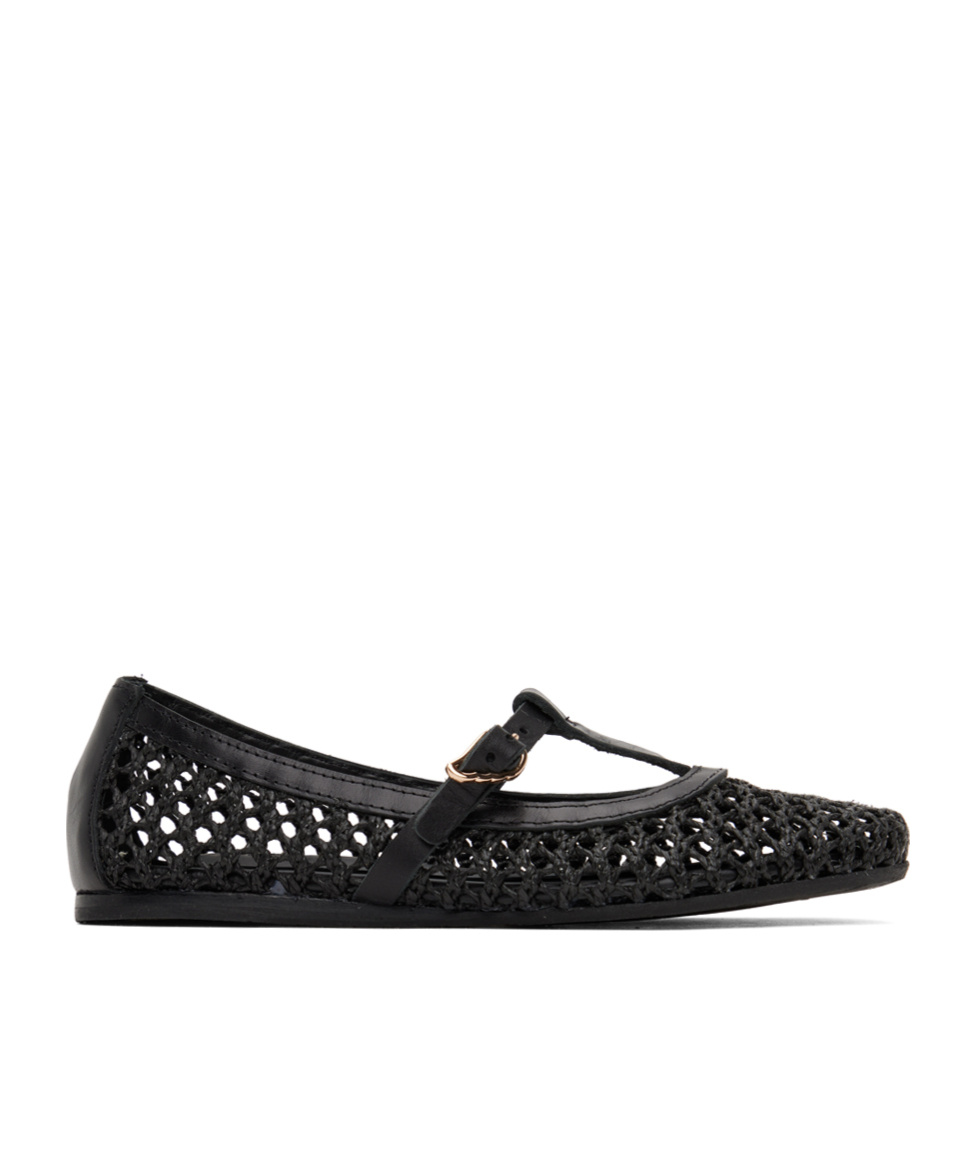 ANCIENT GREEK SANDALS BLACK AERATI BALLERINA FLATS