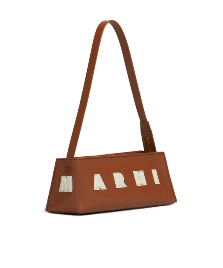 Marni Museo Hobo Leather Shoulder Bag In Brown