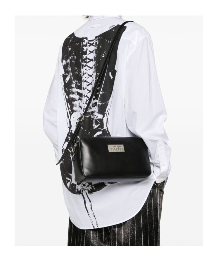 Mm6 Maison Margiela Black Numeric Long Crossbody Bag In Black