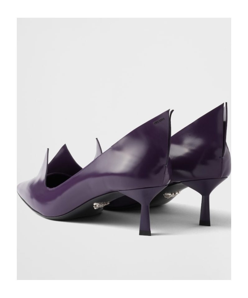 Prada Scarpe Con Tacco In Pelle Viola Donna In Purple