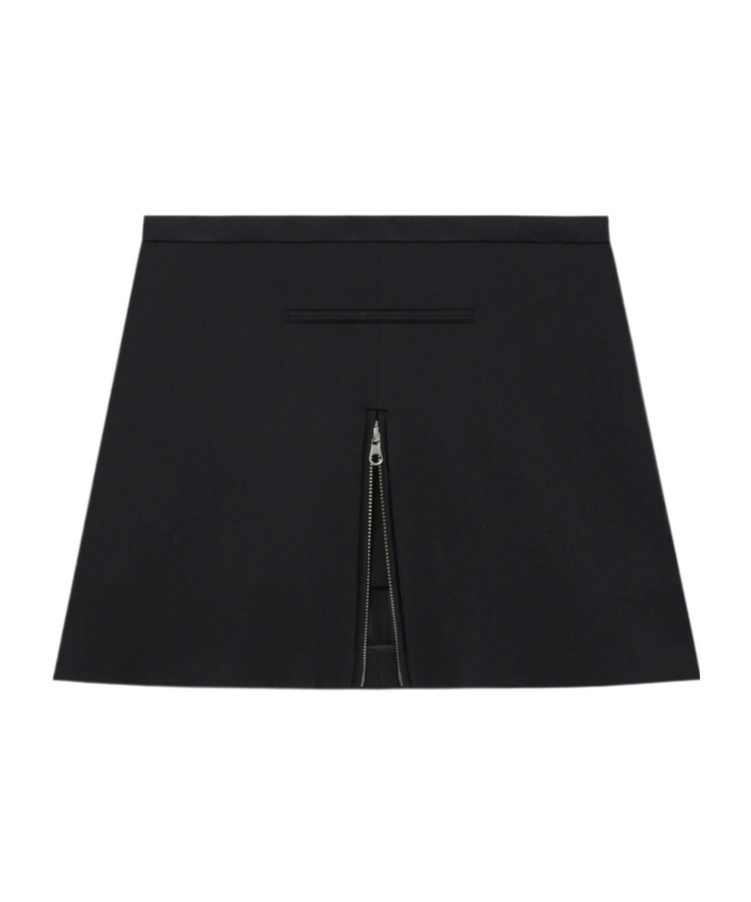 Courrèges Twill Mini Skirt With Zipper In Black
