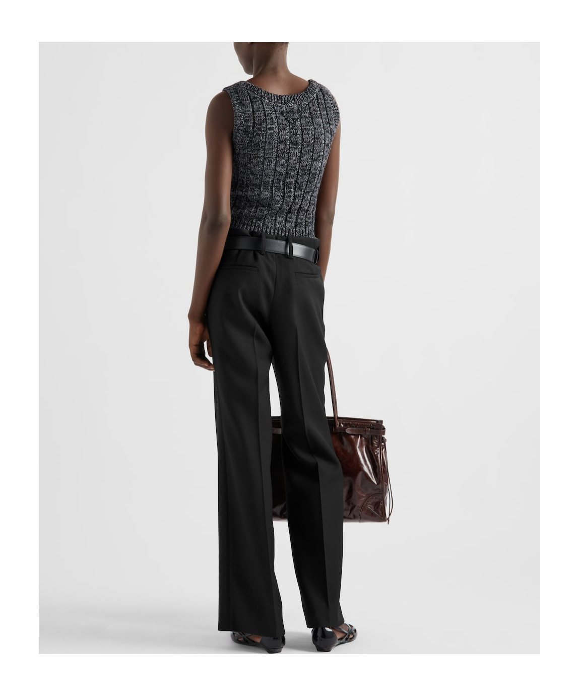 Prada Belt-loop Casual Pants In Black