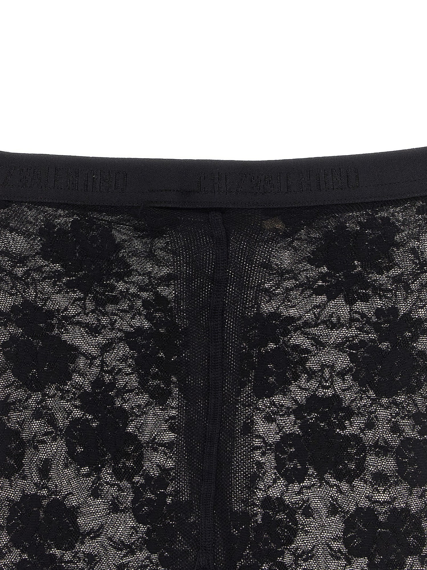 Valentino Floral Tights In Gray