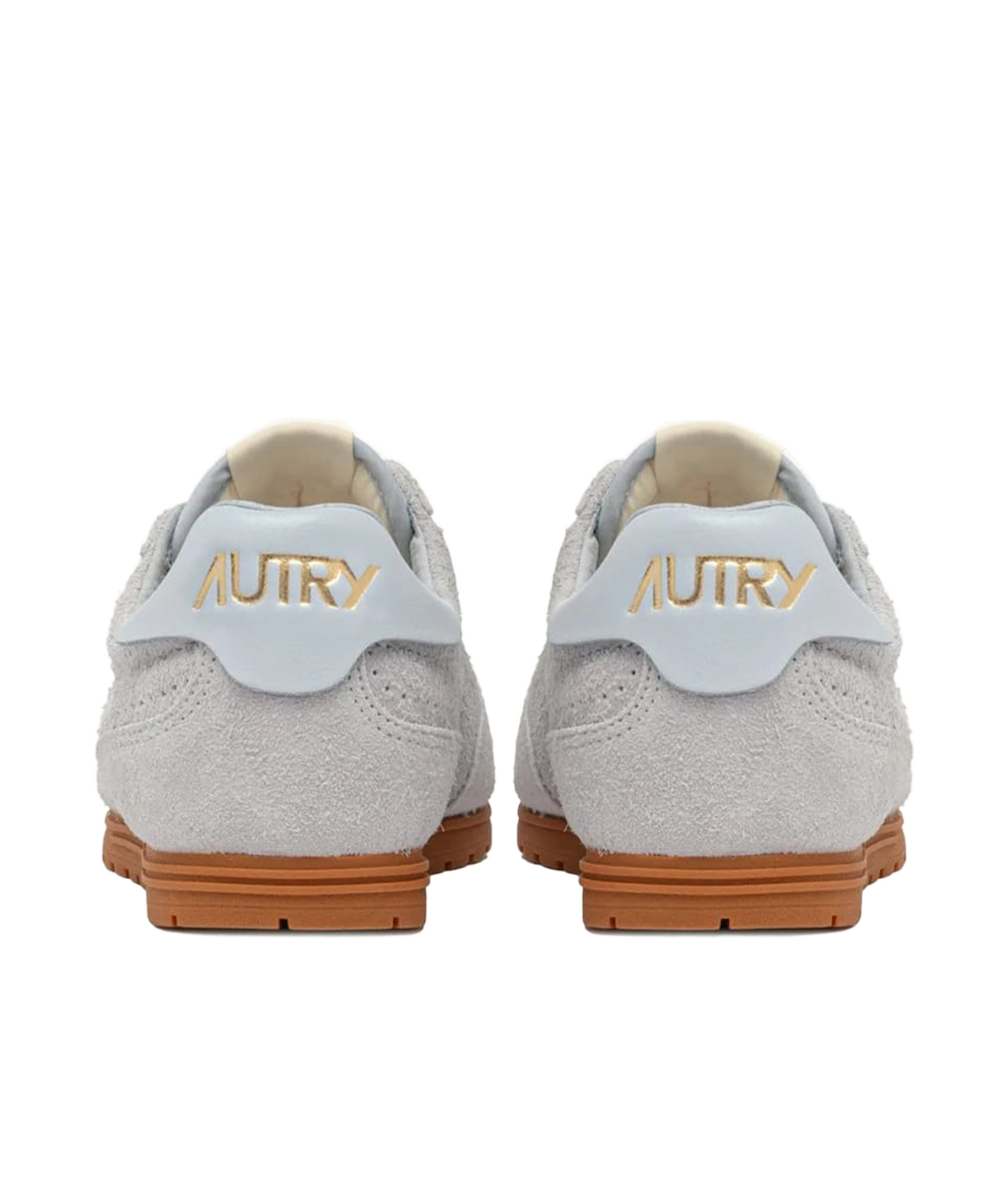 Autry Windspin Low Suede Sneakers With Ultra-flat Sole In Gray