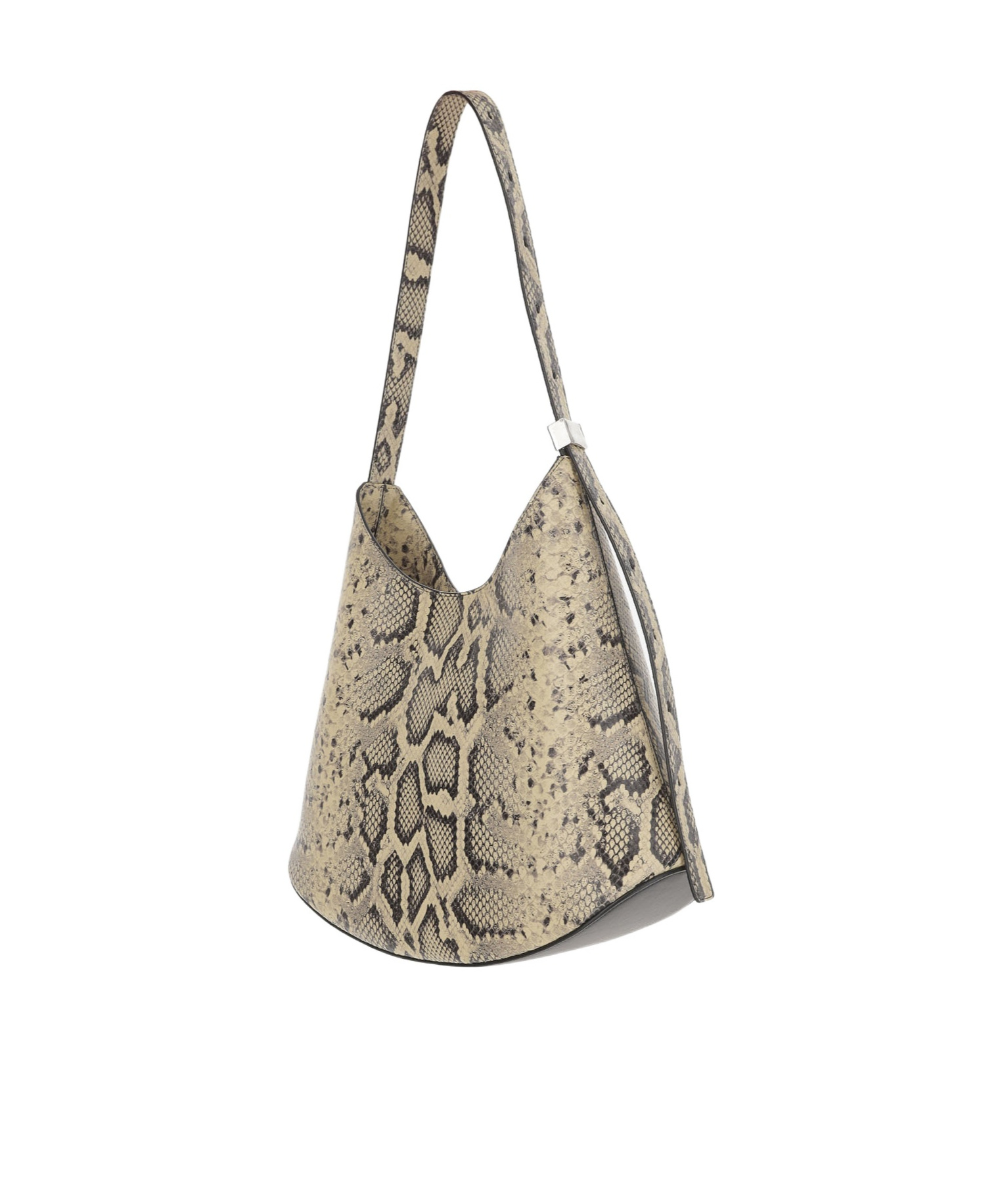 Jil Sander Python Print Leather Shoulder Bag In Nude