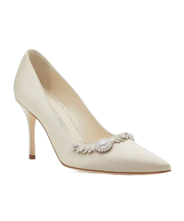 Manolo Blahnik Pointed High Heels In White