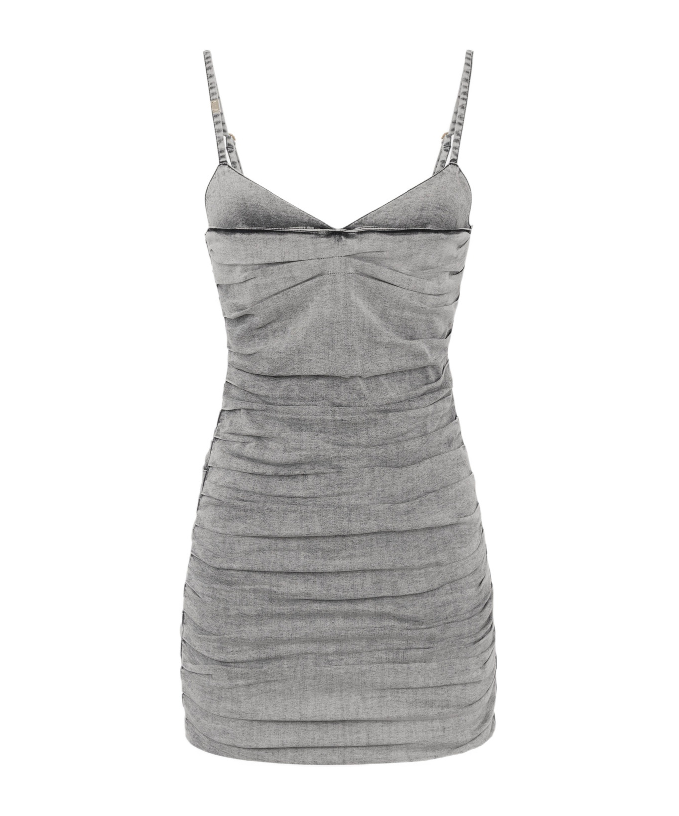 ELISABETTA FRANCHI ELISABETTA FRANCHI SHOULDER STRAPS DENIM MINI DRESS