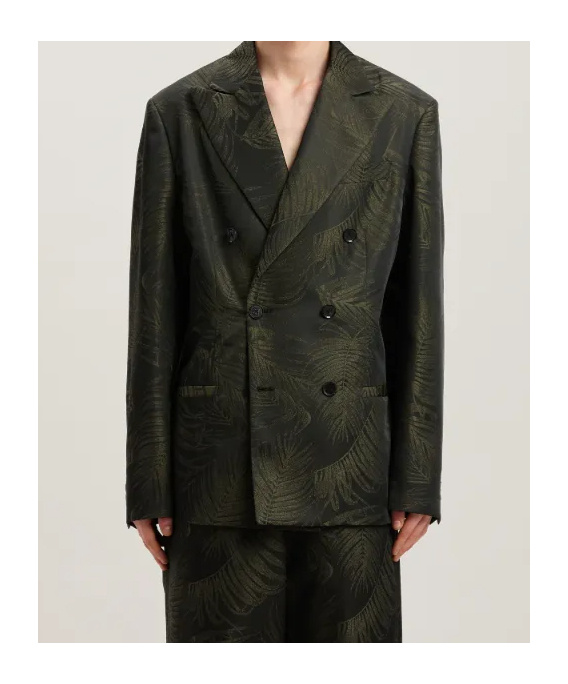 Palm Angels Palms-jacquard Blazer In Black