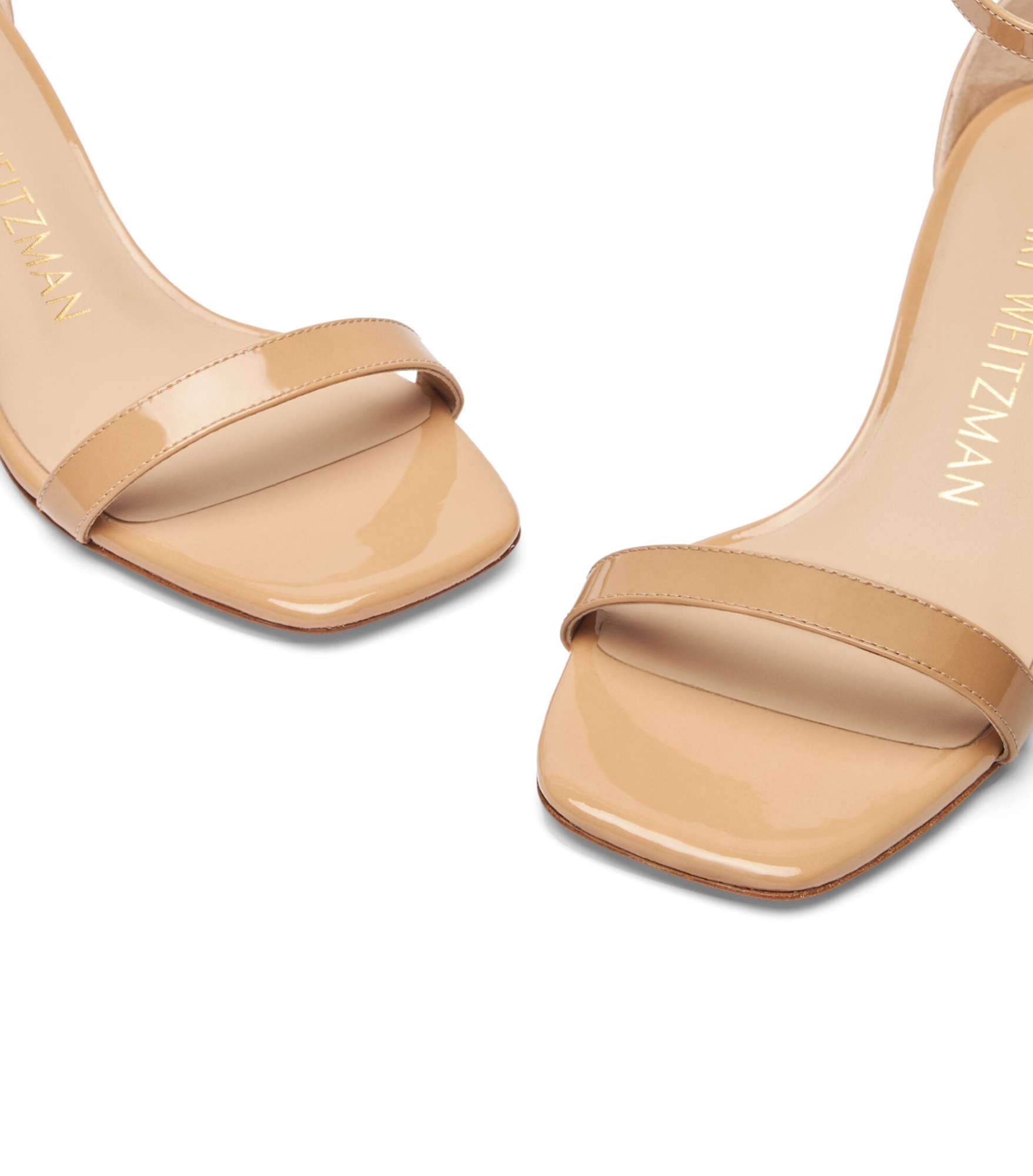 Stuart Weitzman Simplecurve 50mm Leather Sandals In Nude