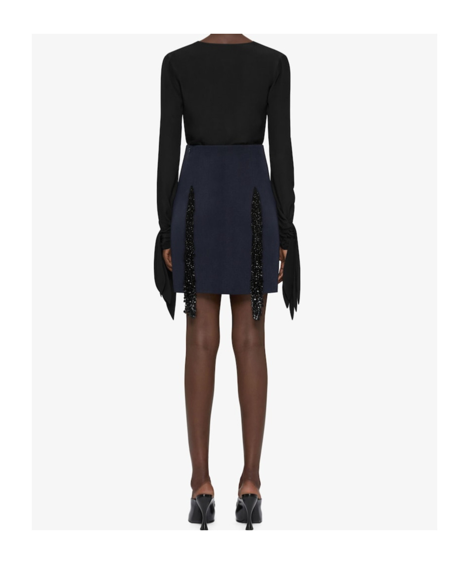 Givenchy Blouse With Bows In Crepe And 4g Embroidery In Black