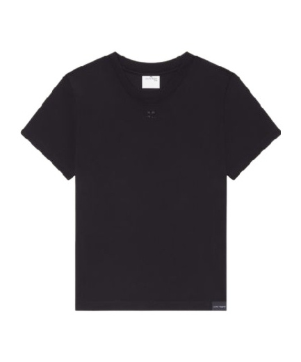 Courrèges Open-necked Black Shirt In Black