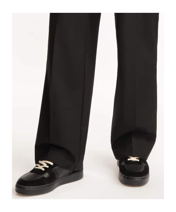 Hogan H-tv Smooth And Suede Leather Sneakers In Black