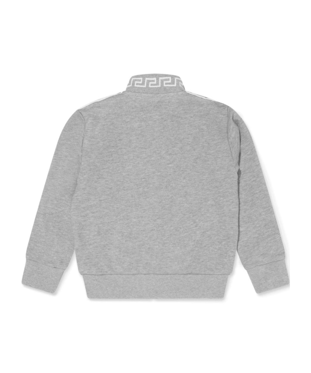 Versace Greca Zip-up Sweatshirt In Gray