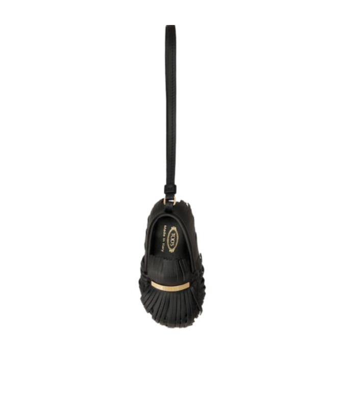 Tod's Leather Gommino Driver Shoe Charm In Black