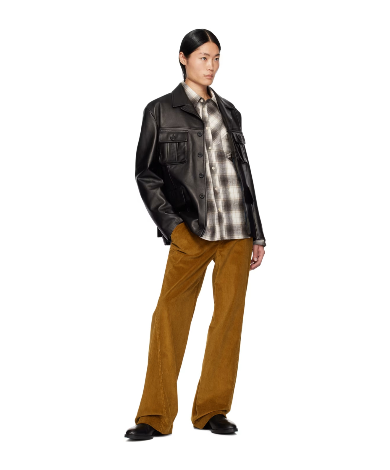 PAUL SMITH PAUL SMITH X COMMISSION LAPEL LEATHER JACKET