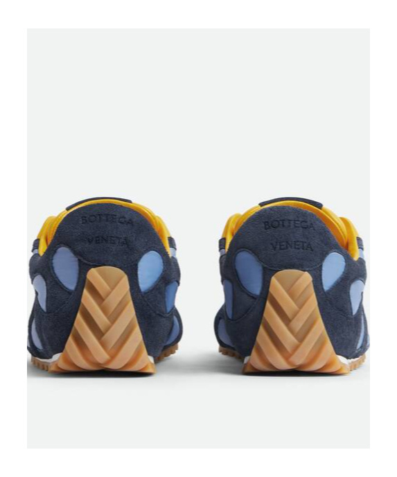 Bottega Veneta Orbit Lite Lace-up Suede And Nylon Sneakers In Blue