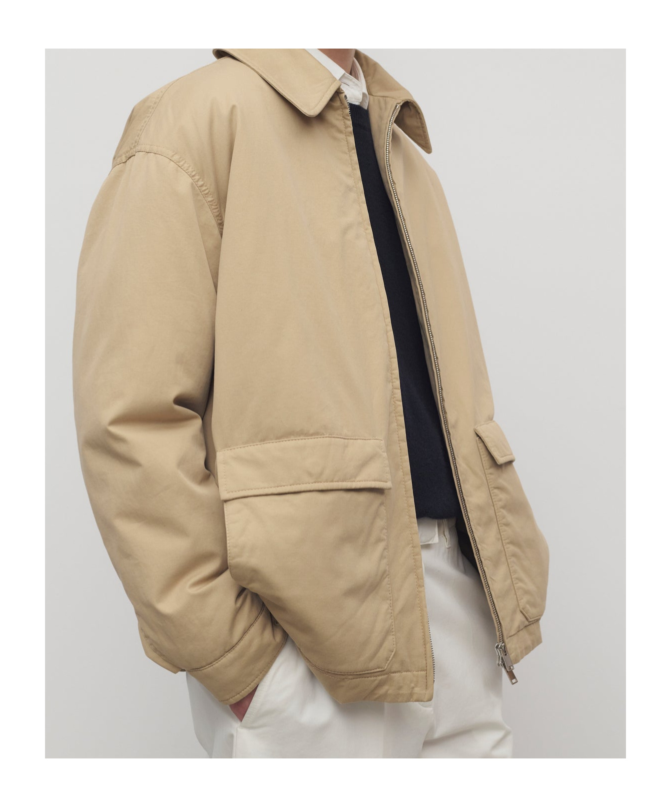 The Row Aurelius Jacket In Cotton And Cashmere In Brown