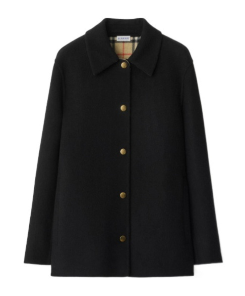Burberry Wool Overshirt In Black