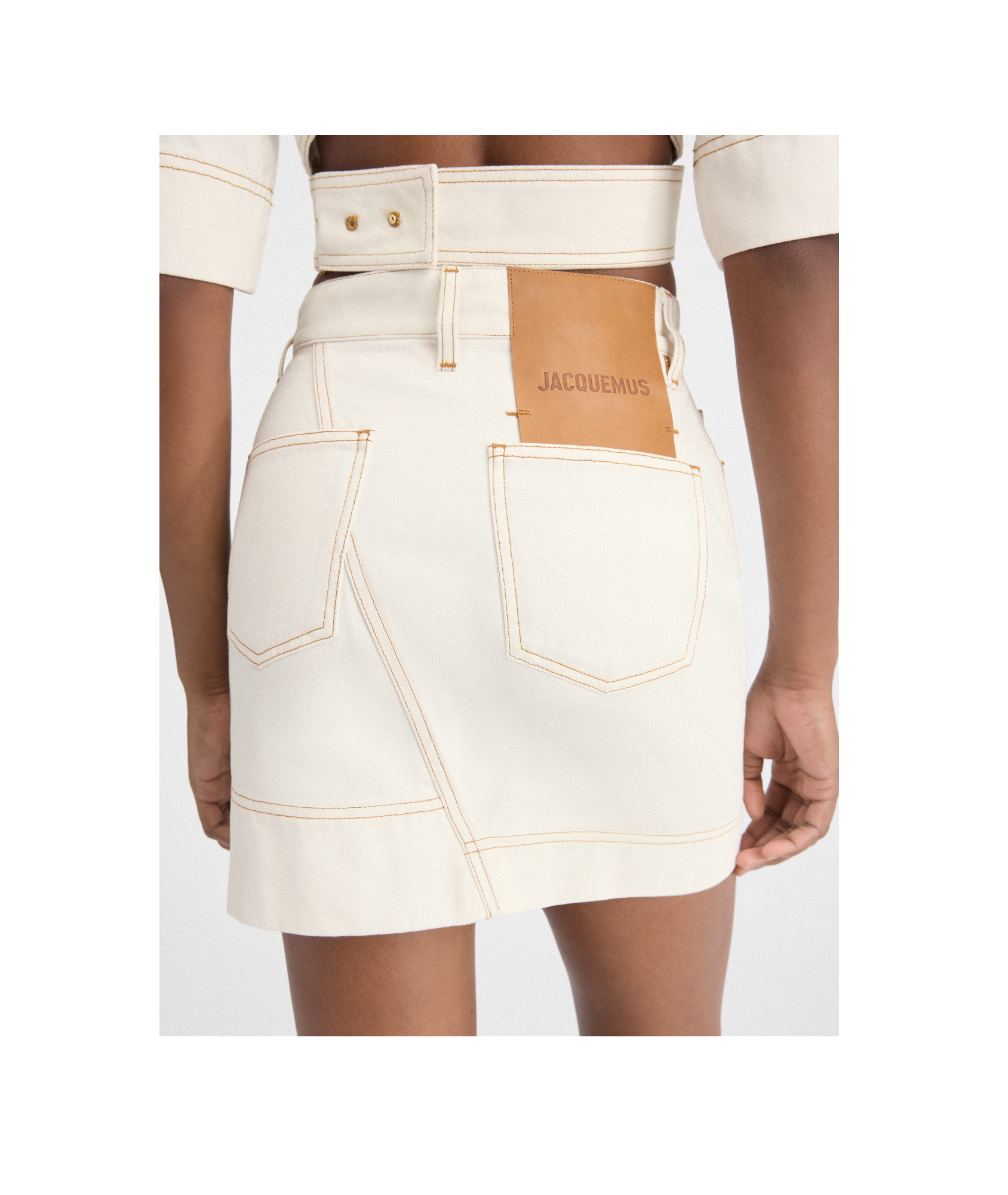 Jacquemus The De-nîmes Denim Mini Skirt In White