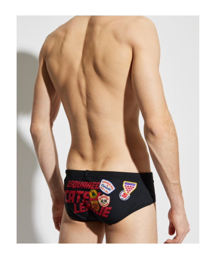 Dsquared2 Logo-print Swim Trunks In Black