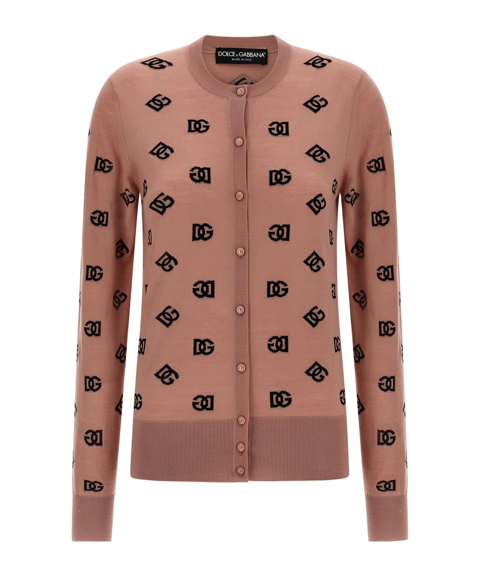 Dolce & Gabbana Long-sleeved Knitted Cardigan In Brown