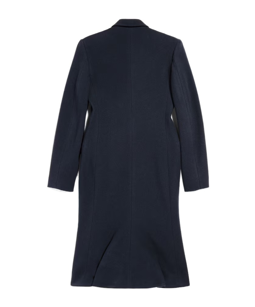 Balenciaga Women's Godet Midi Coat In Corporate Navy In Blue