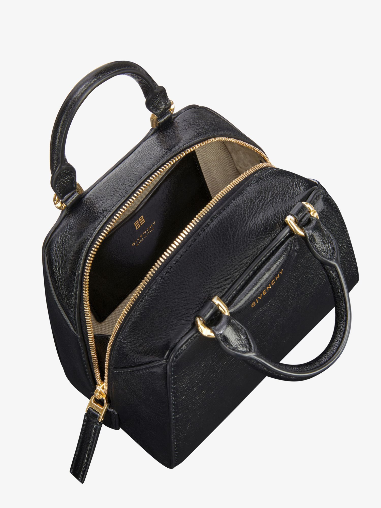 Shop Givenchy Micro Antigona Cube Bag In Leather In Black