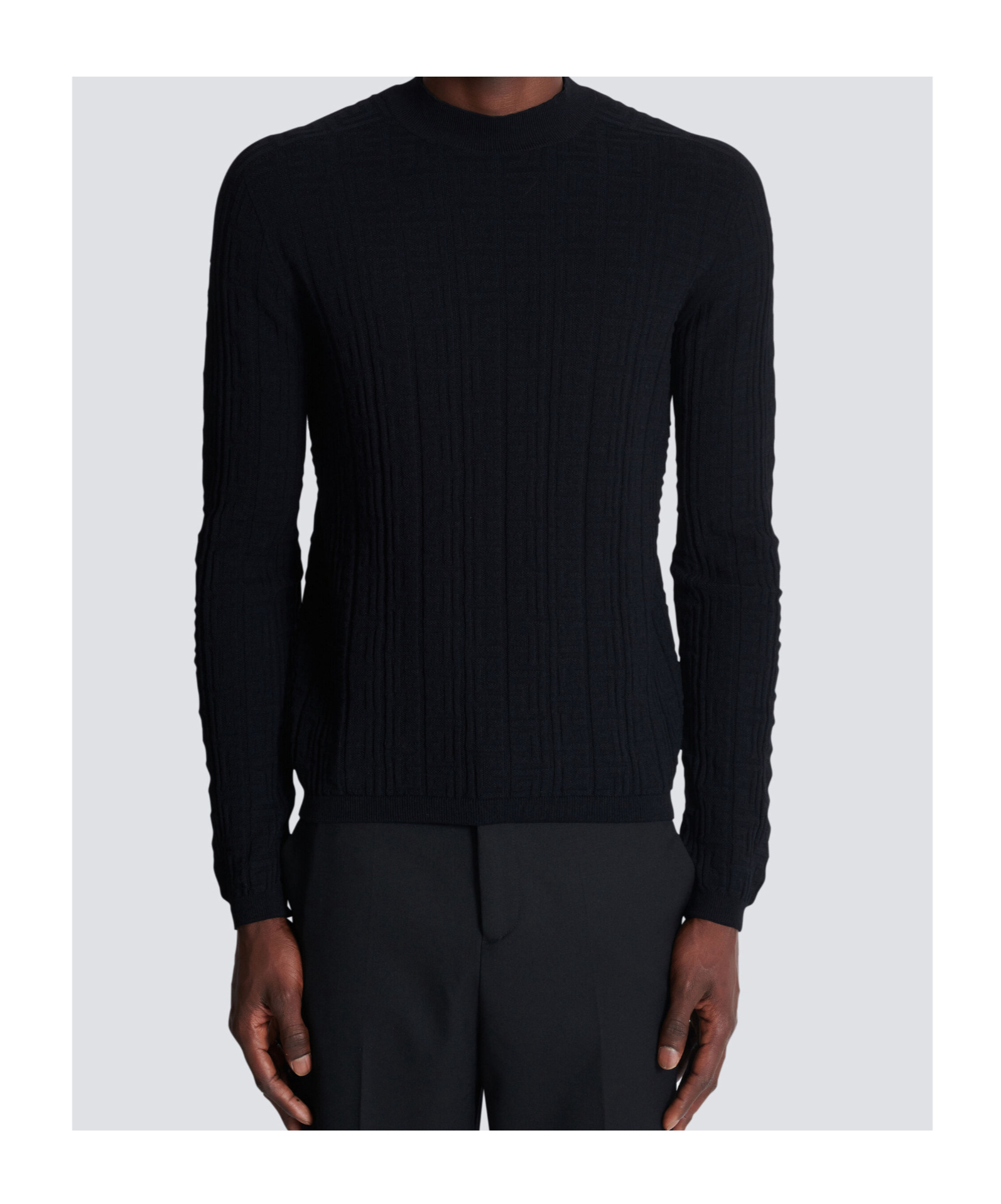 Balmain Classic Crew Neck Sweater In Black