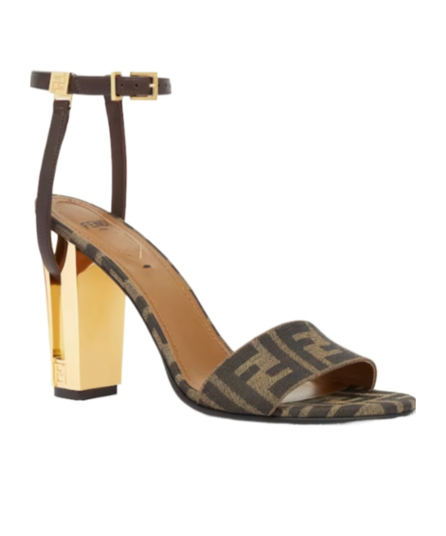 Fendi Delfina 95 Monogram Sandals In Multicolor