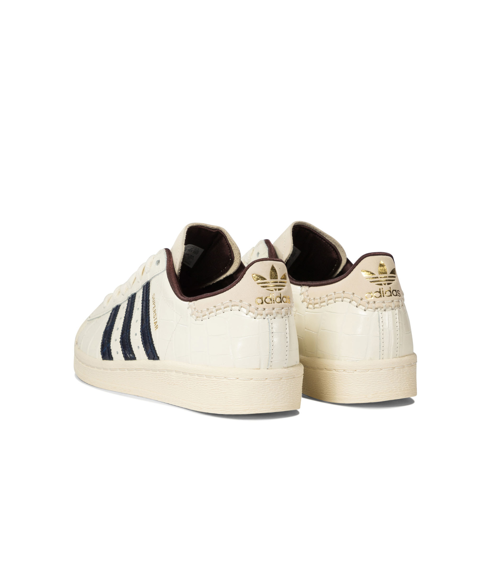 Adidas Originals X Wales Bonner Superstar Croc-embossed Leather Sneakers In White