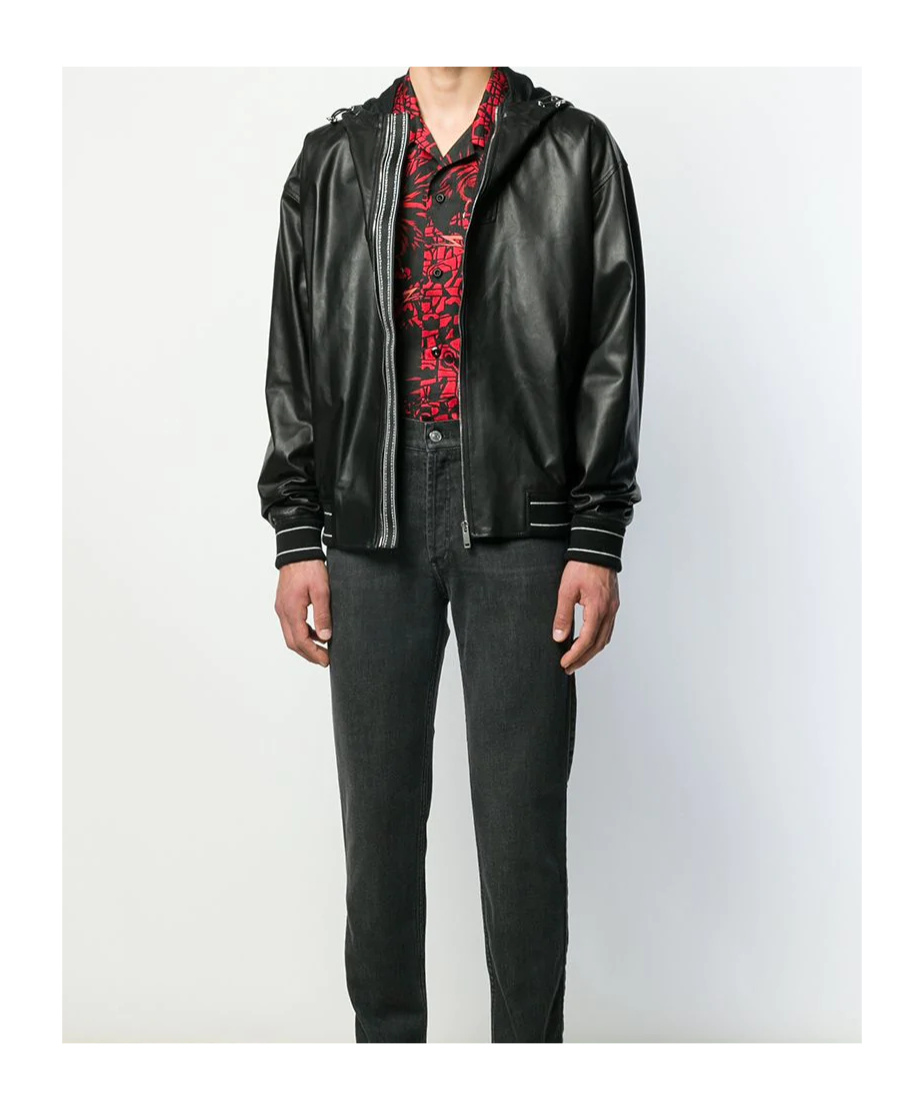 Givenchy Zippered Leather Jacket In Black