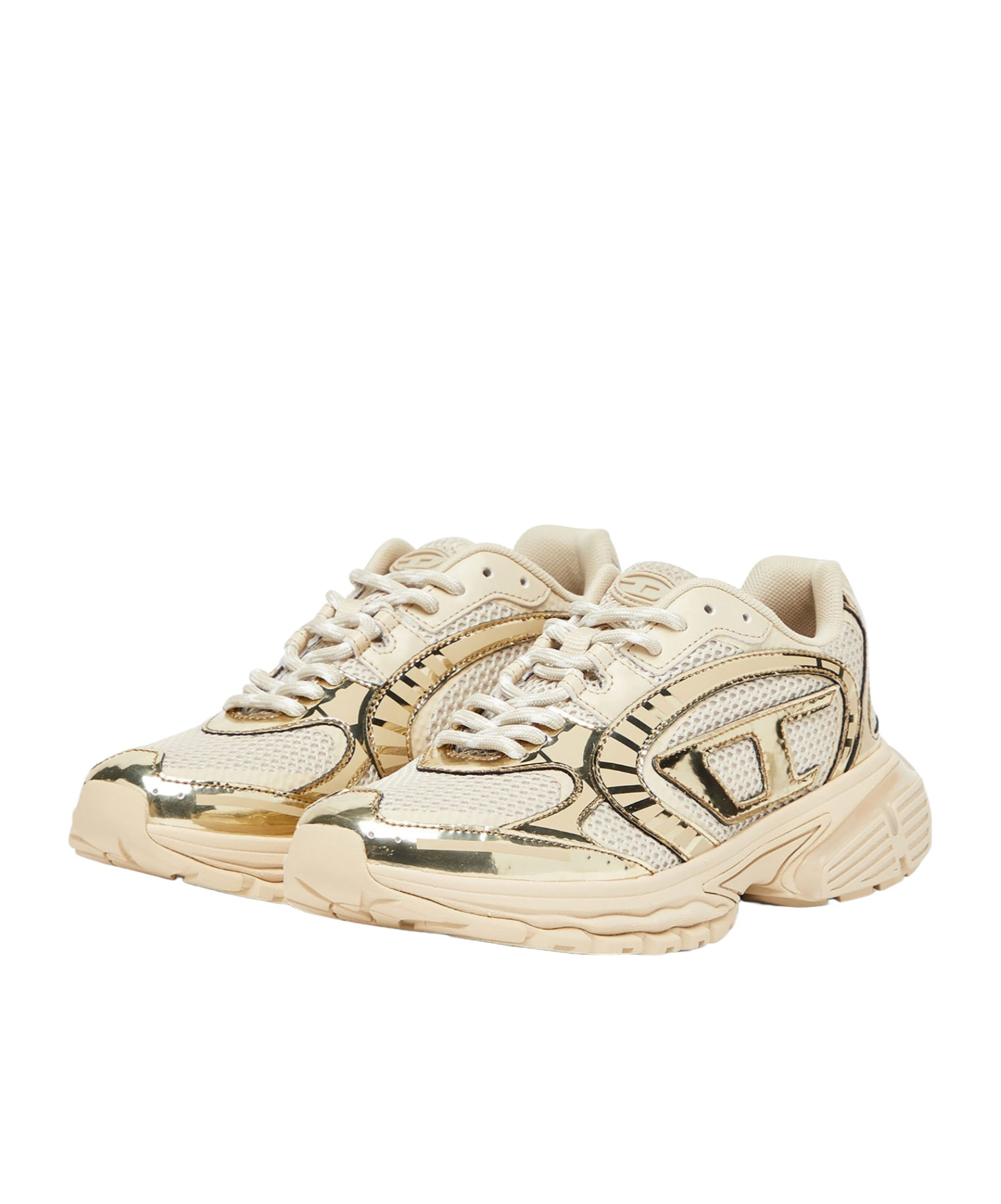Diesel Panelled Sneakers In Sand