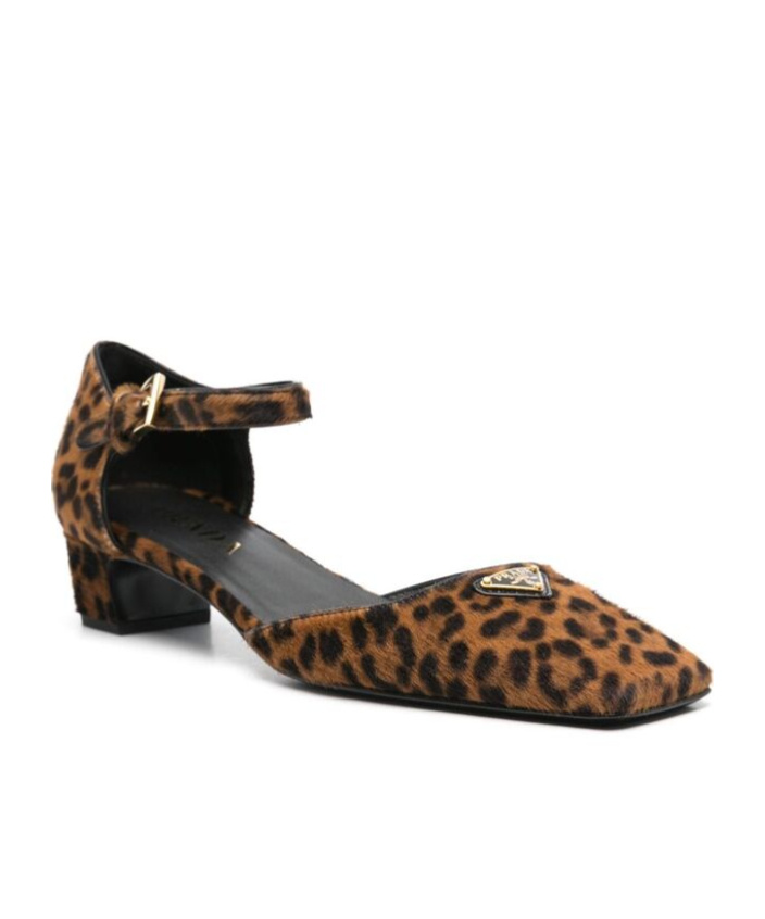 Prada 45mm Triangle-enamel Pumps In Black