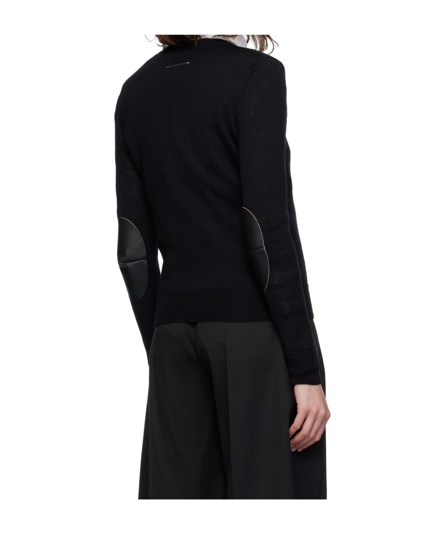 Mm6 Maison Margiela Elbow Patch Sweater In Black