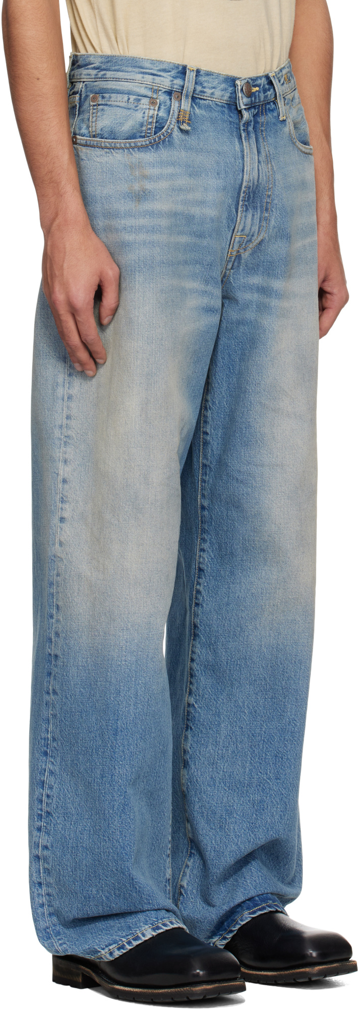 R13 Jeans With Belt Loops In Blue