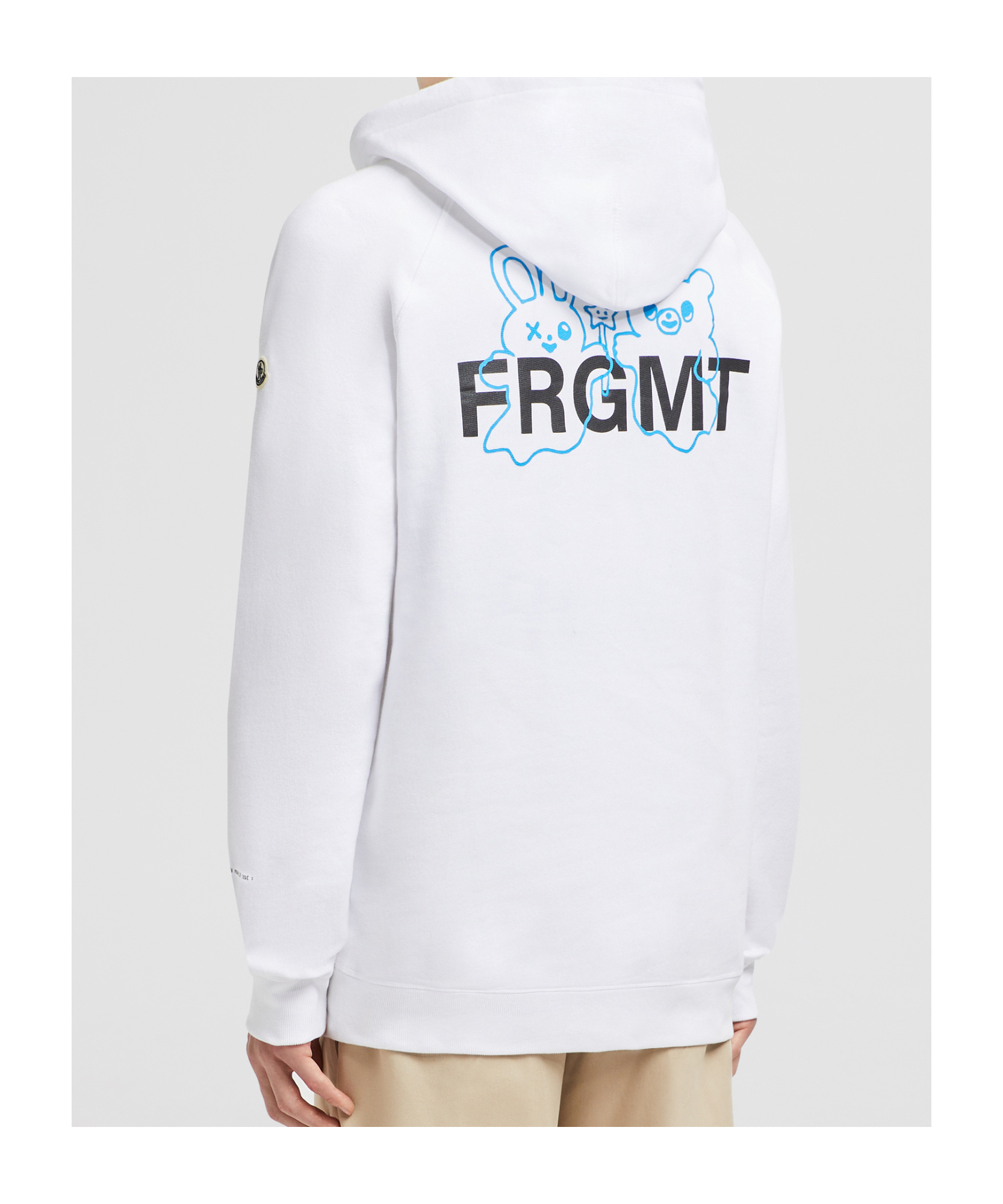 Shop Moncler X Frgmt Cartoon Logo Cotton Hoodie In White