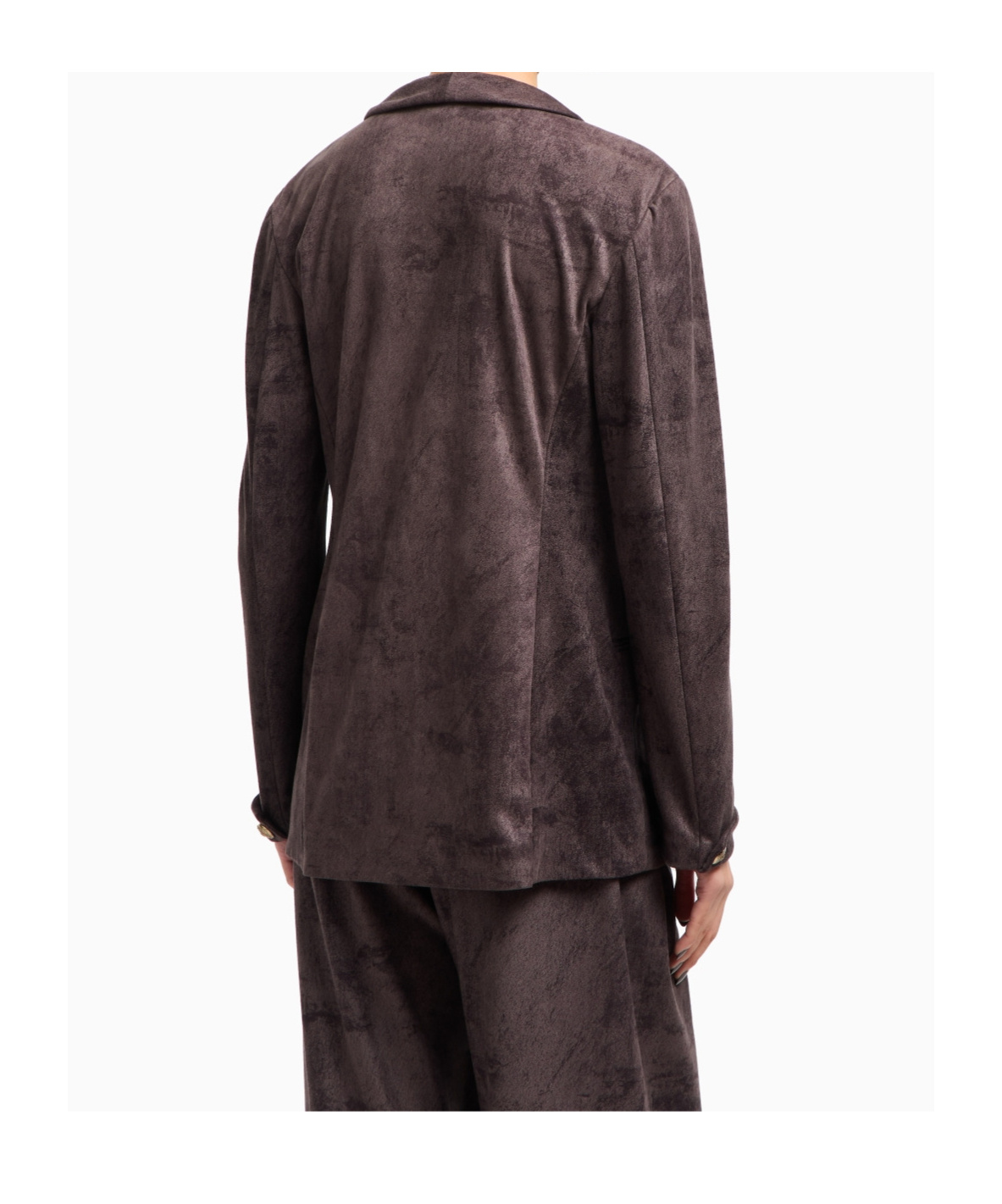 Giorgio Armani Single-breasted Jacket In Alcantara-effect Jersey In Brown