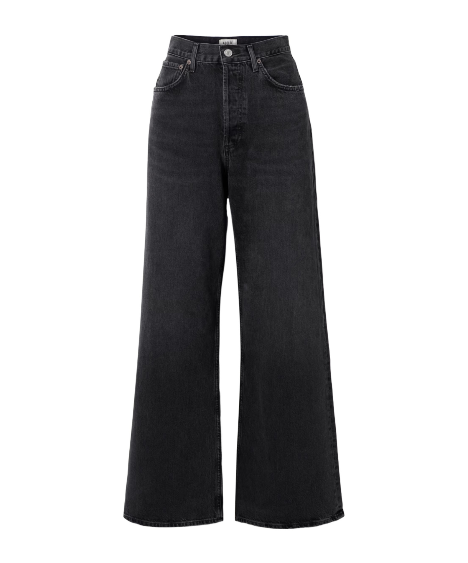 Agolde High Waist Straight Jeans In Black