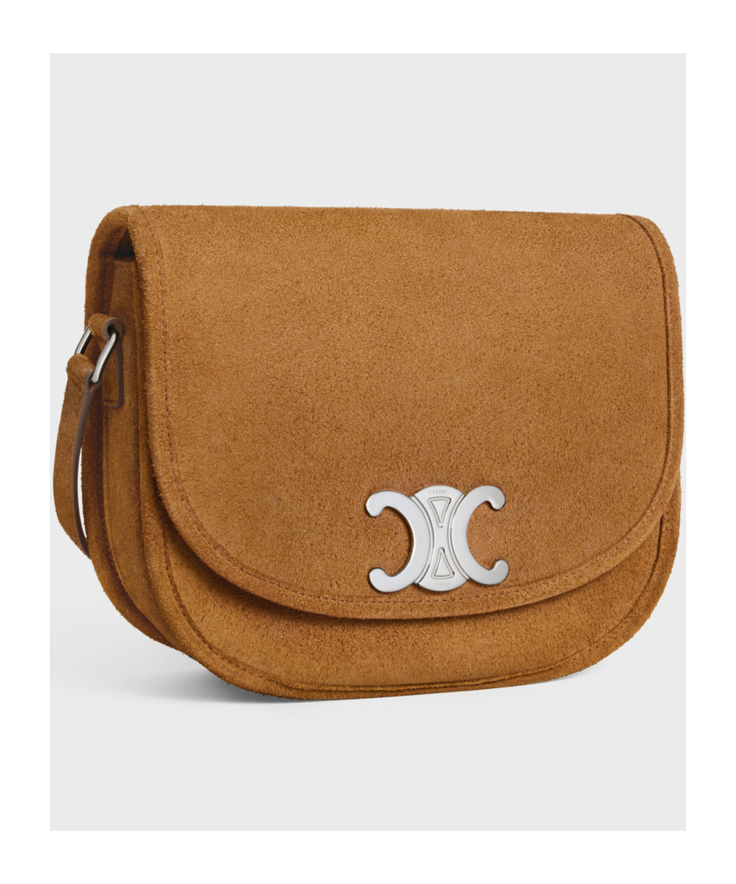 Celine Medium Logo Shoulder Bag In Brown