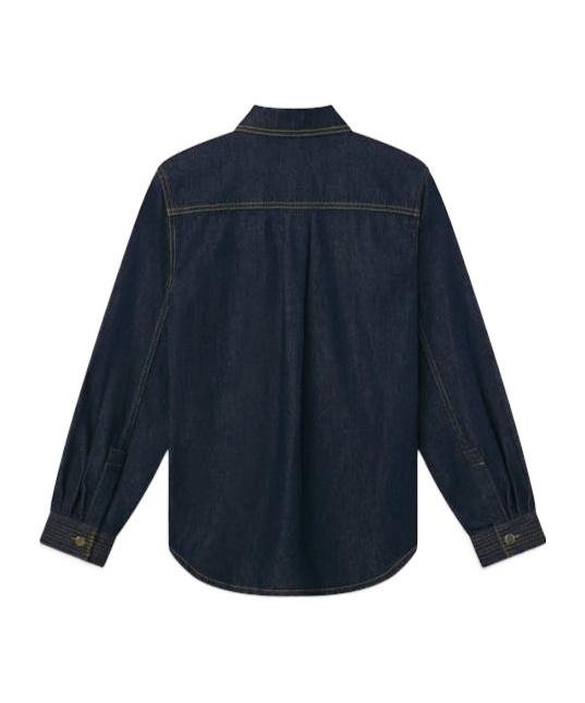 Frame The Trapunto Denim Overshirt In Black