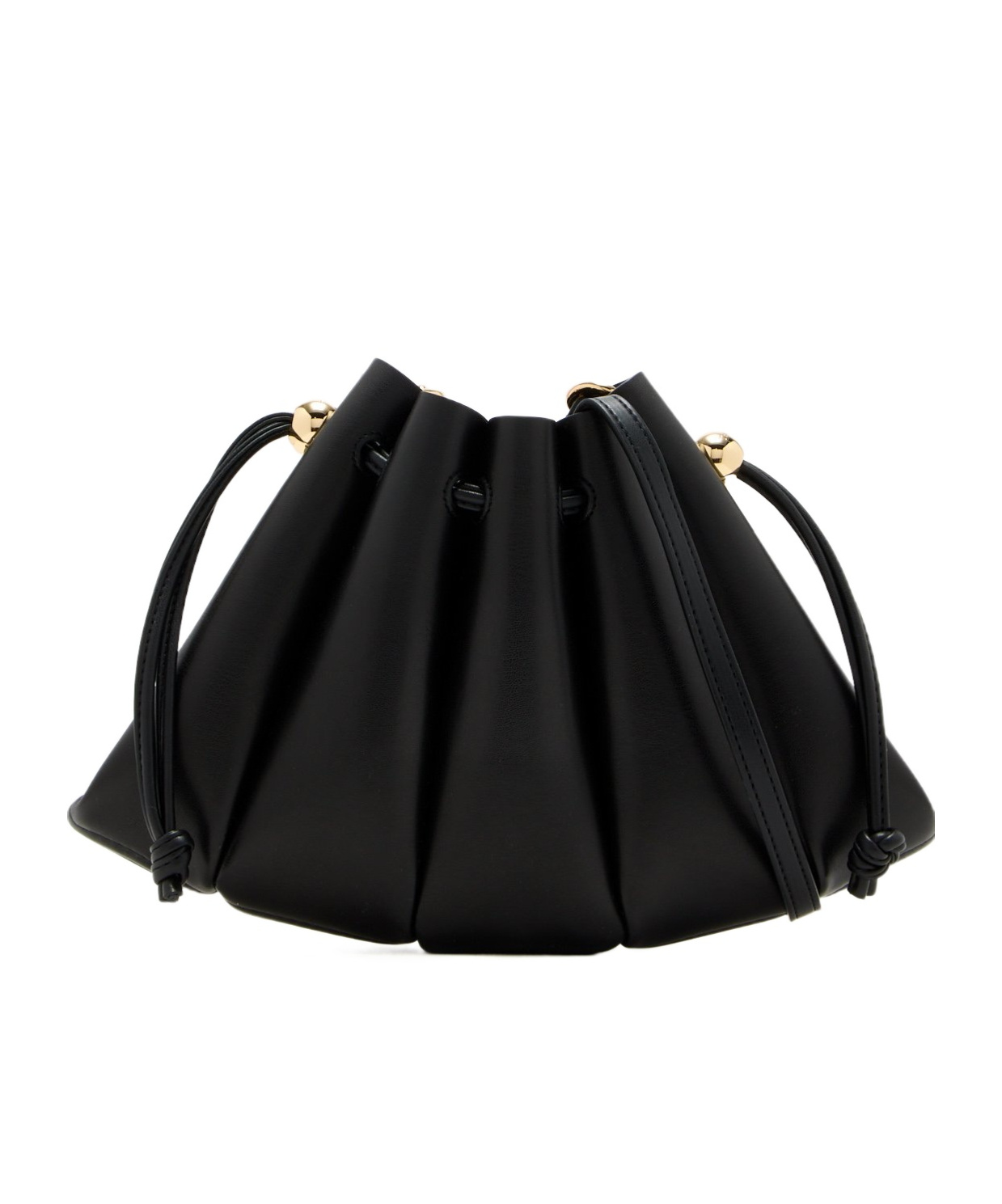 Themoirè Pleated Shoulder Bag In Black