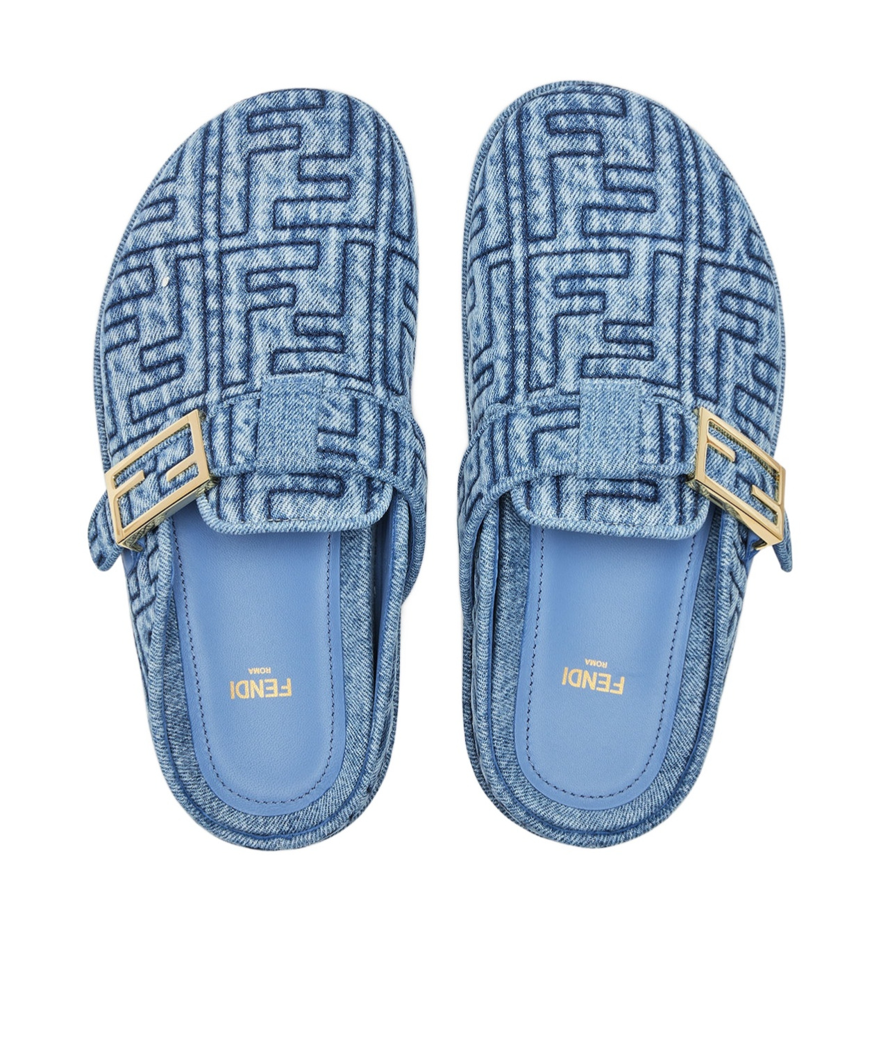FENDI BLUE DENIM MULES
