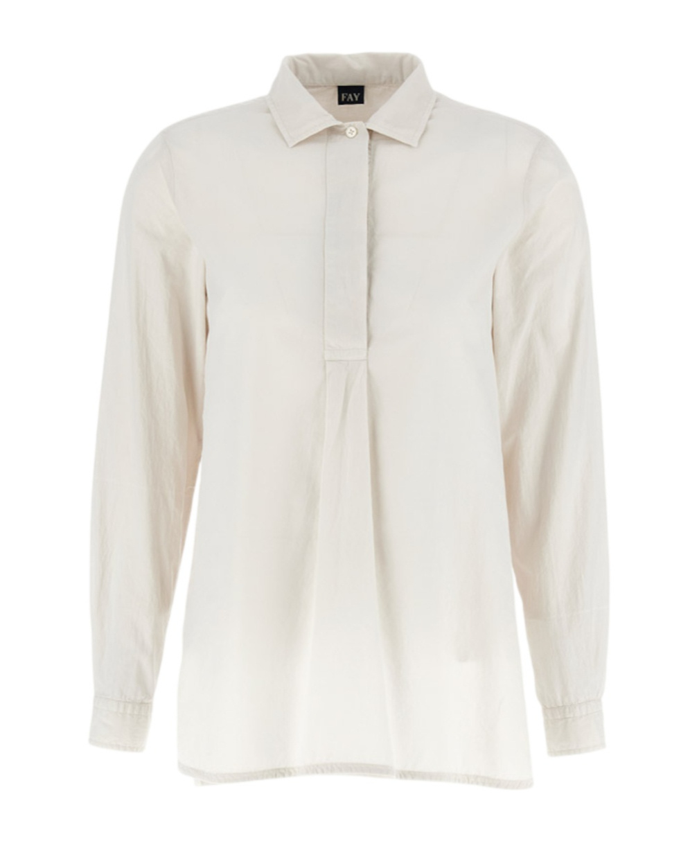 Fay Long-sleeved Shirt In White