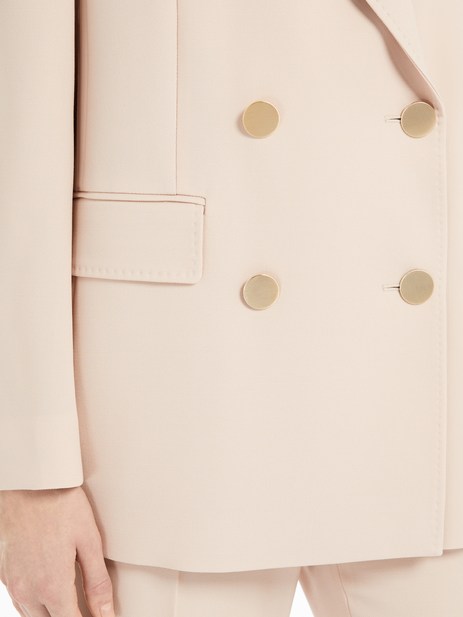 Max Mara Wool Satin Blazer In White